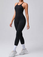 Cross Back Adjustable Strap Jumpsuit