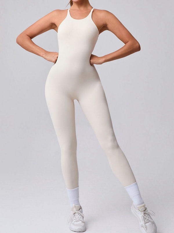 Cross Back Adjustable Strap Jumpsuit