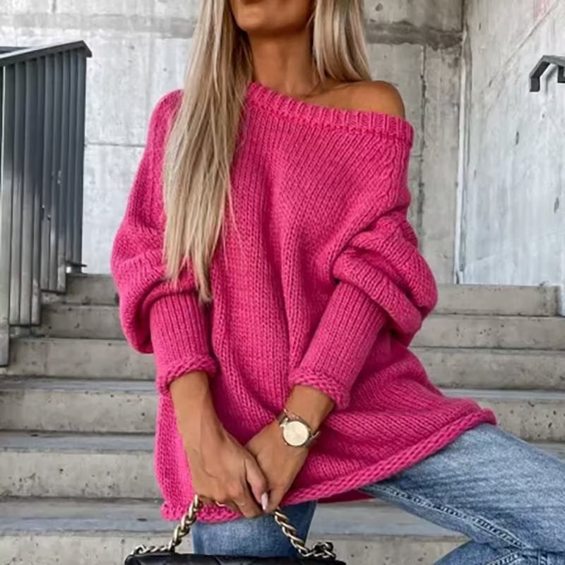 Off-Shoulder Knit Sweater