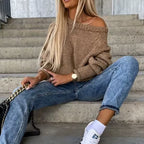 Off-Shoulder Knit Sweater
