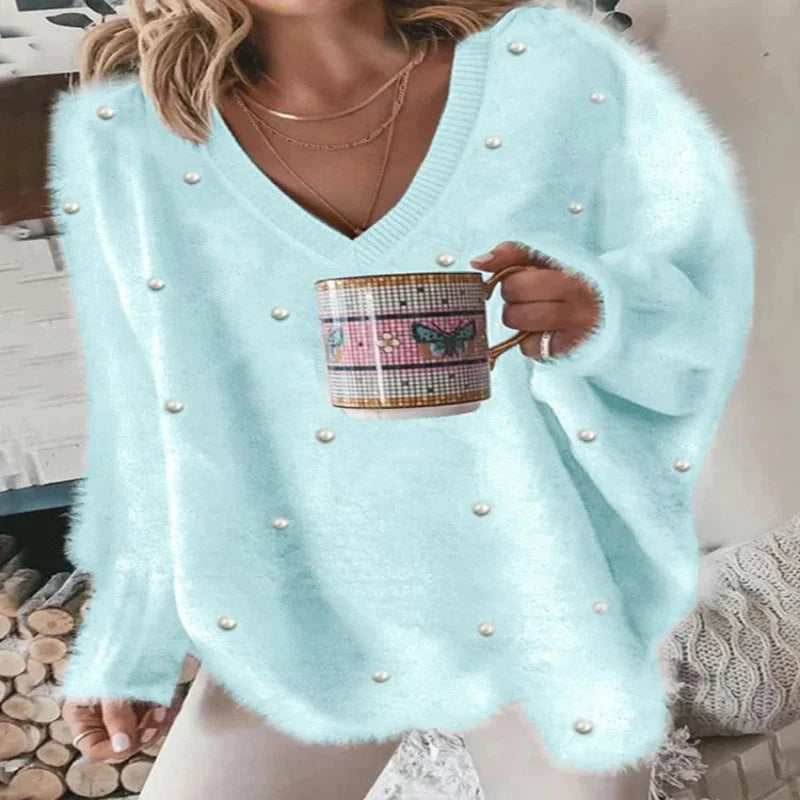 Cashmere-Style V-Neck Sweater