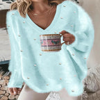 Cashmere-Style V-Neck Sweater