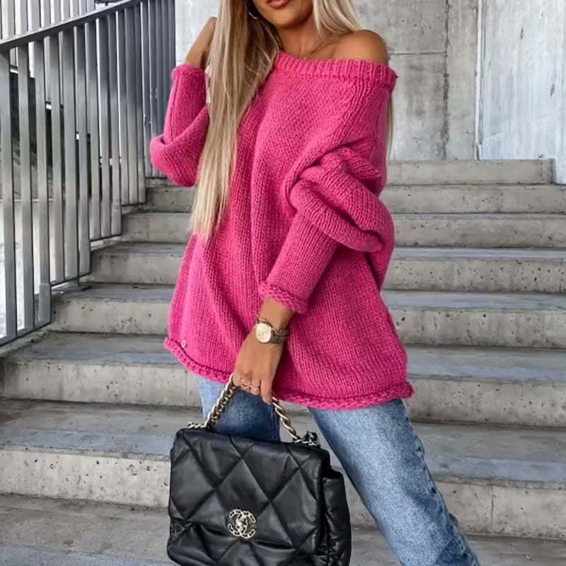 Off-Shoulder Knit Sweater