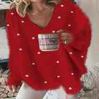 Cashmere-Style V-Neck Sweater