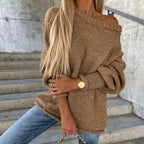 Off-Shoulder Knit Sweater