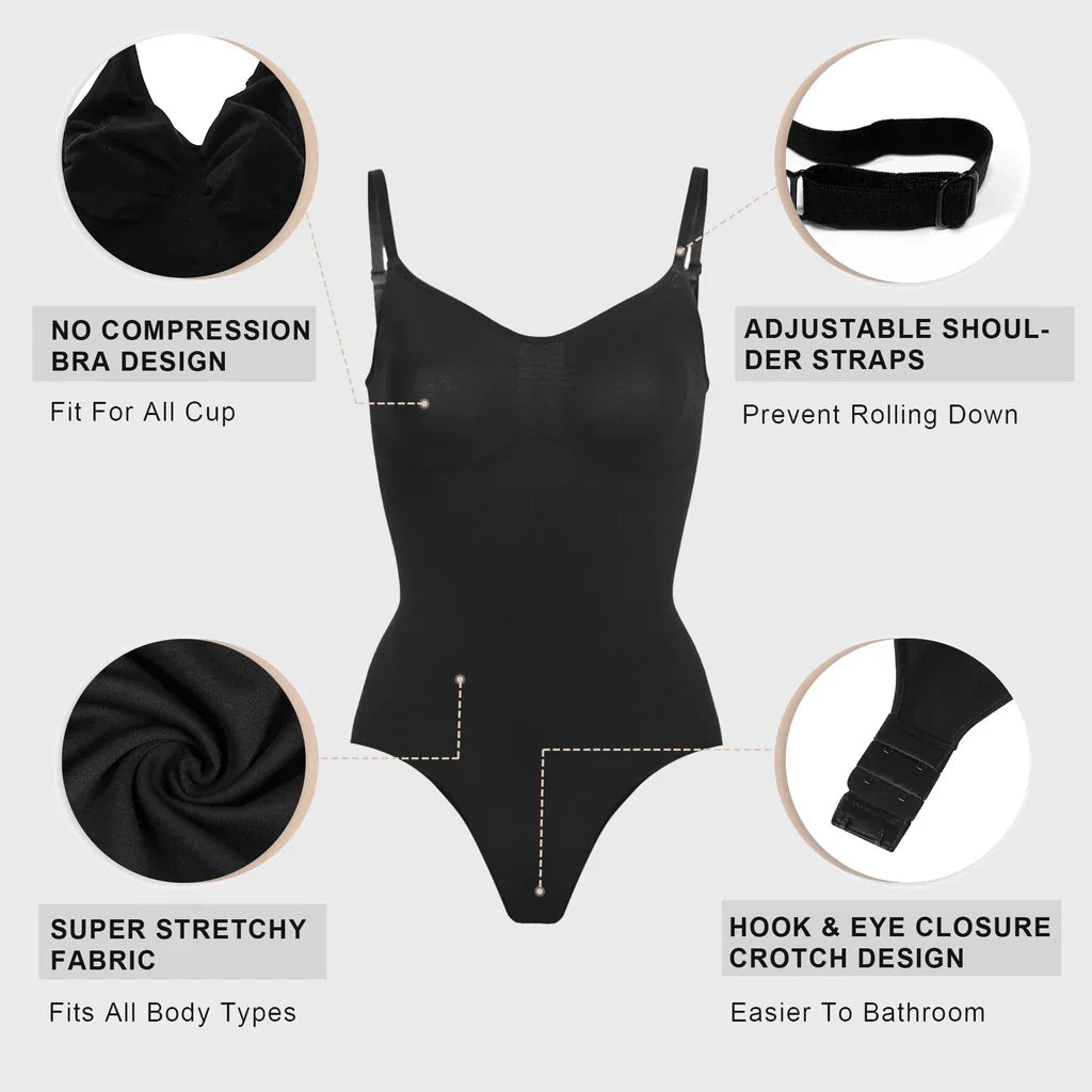 Women Shapewear Tummy Control Bodysuit Seamless Sculpting Snatched Waist Body Suit Thong