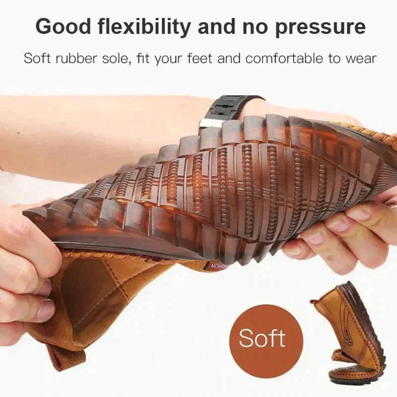 Breathable and Non-Slip Leather Sneakers