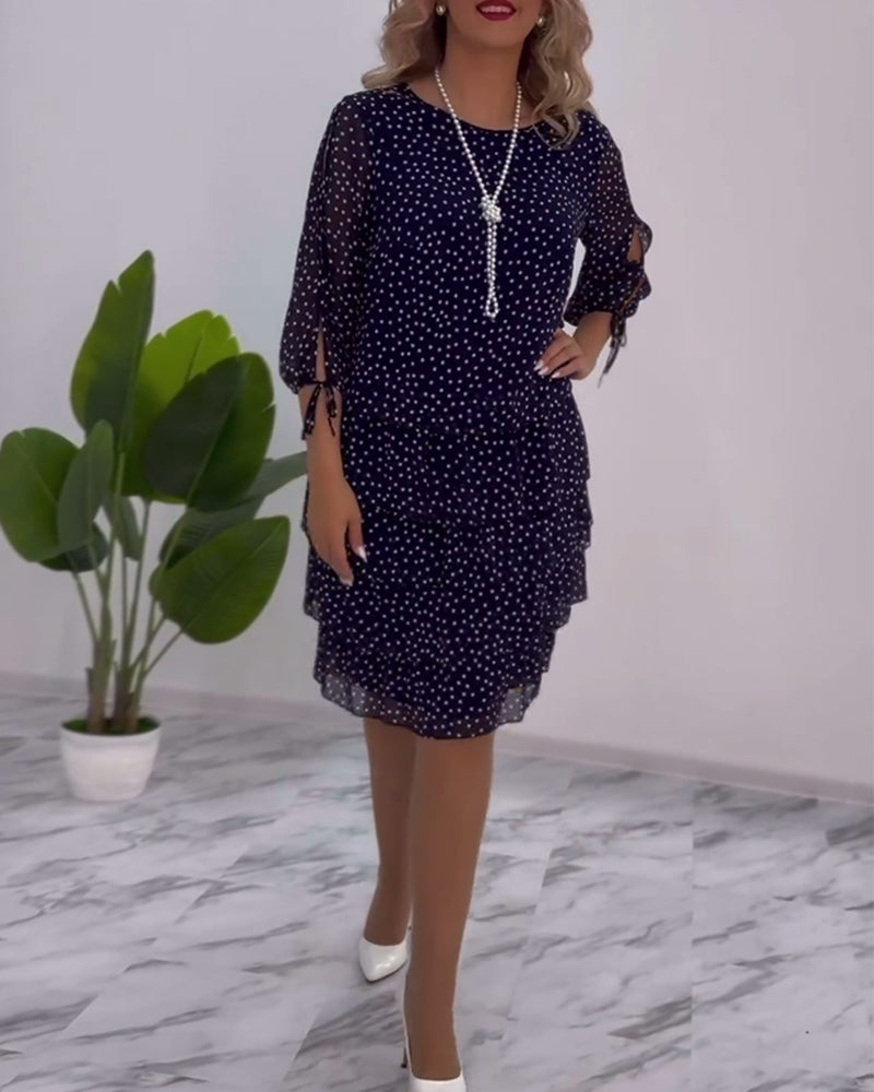 Vestido elegante Fleur™ con estampado de lunares
