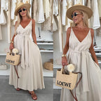 Vestido largo Dream de viscosa – Coral